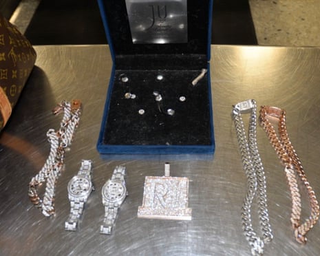 Seized jewelry in connection with a romance scam