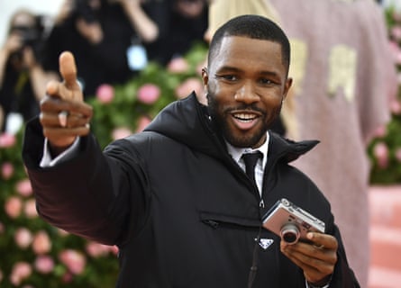 Frank Ocean in quarter-zip jacket at the Met Gala in 2019.