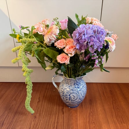 Bloom and Wild premade bouquet in a vase.