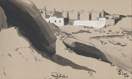 Detail from a 1961 drawing by John Foster of a scene in Egypt