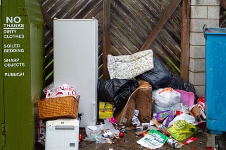 File photo of rubbish dumped at a charity collection point