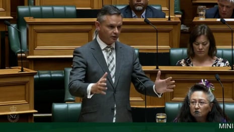 New Zealand climate minister blasts parliament as Cyclone Gabrielle devastates North Island – video