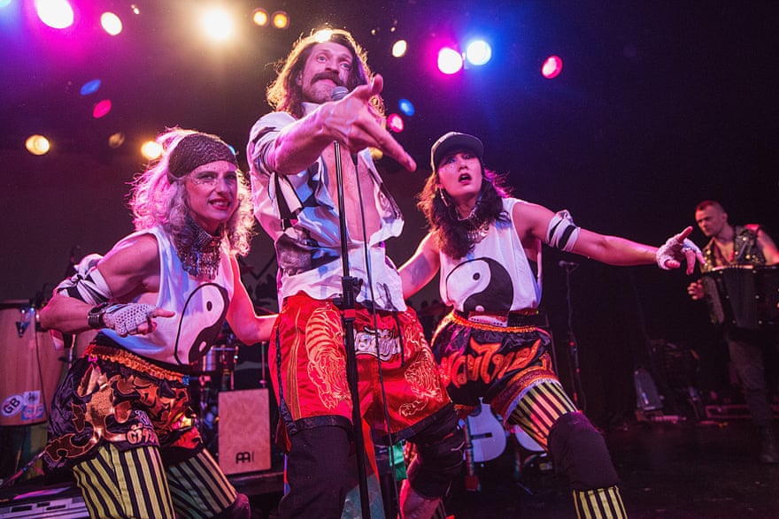 Gogol Bordello on stage at the Showbox in Seattle, 2016.
