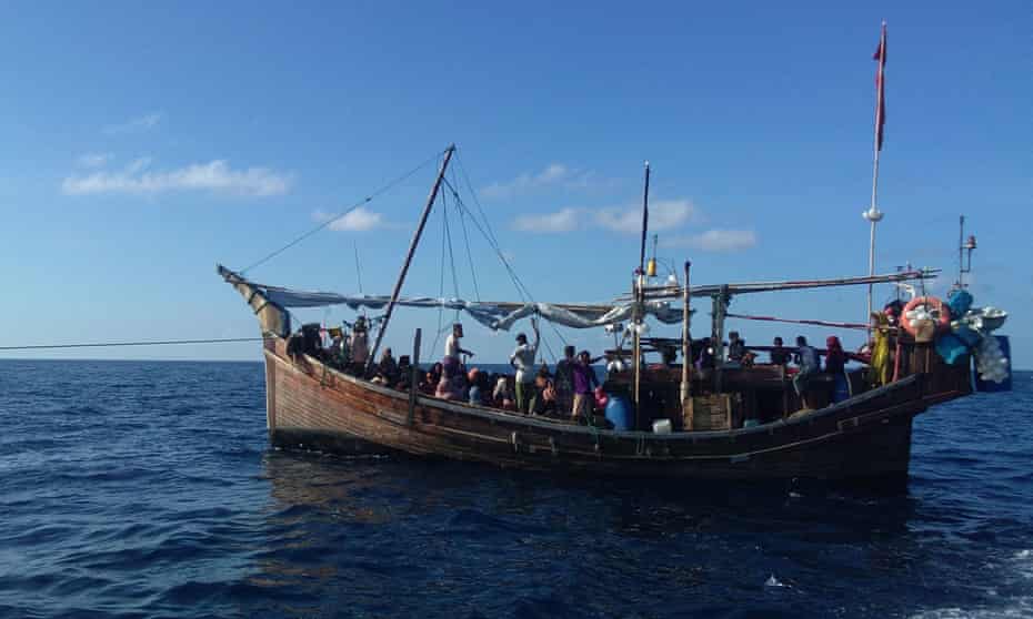 The boat transporting Rohingya refugees on Tuesday