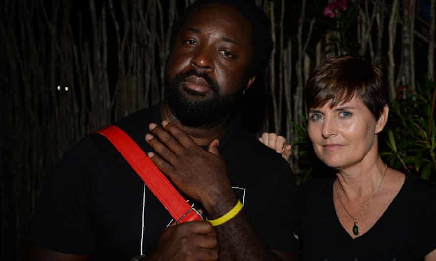 Marlon James with festival co-founder Justine Henzell.