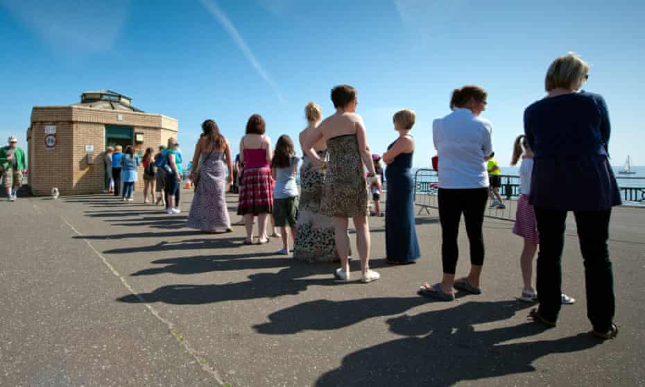 A queue for a women’s toilet in Brighton