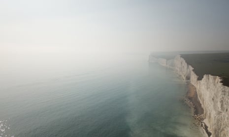 Haze and the white cliffs at Eastbourne