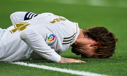 Sergio Ramos shows his frustration during Real Madrid’s 0-0 draw at home to Athletic Bilbao