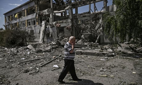 A destroyed school after a strike in the city of Bakhmut.
