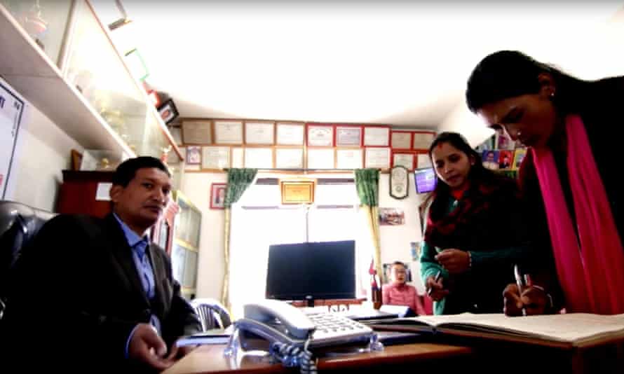 School prinicipal Dor Bikram Shrees, left, is winner of the Integrity Idol Nepal 2016 award.