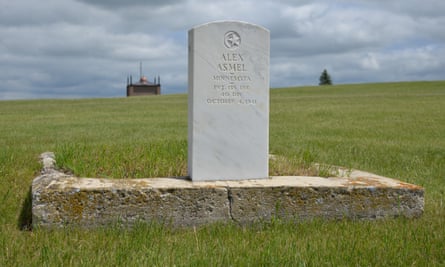 A military tombstone in Ross, North Dakota’s Muslim cemetery.