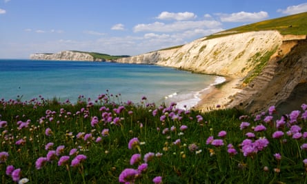 Get away from it all: chalk cliffs at Compton Bay on the Isle of Wight.