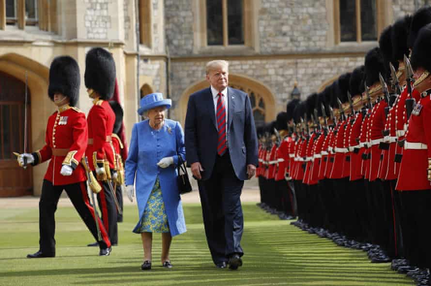 Donald Trump with the Queen at Windsor Castle.