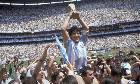 Diego Maradona celebrates World Cup victory in 1986