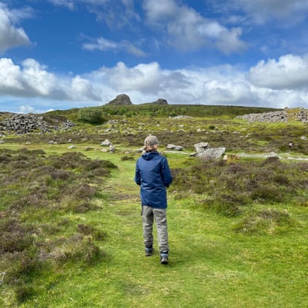 Henry out on Dartmoor heading towards Haytor Rocks.