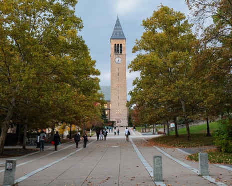 students walk on a university campus