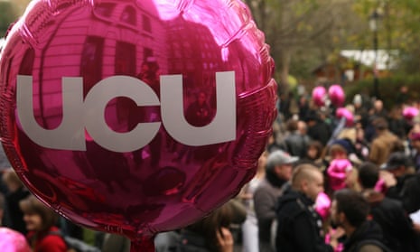 University College Union balloon during a public sector workers strike in London, UK