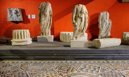 Roman exhibits in the museum.