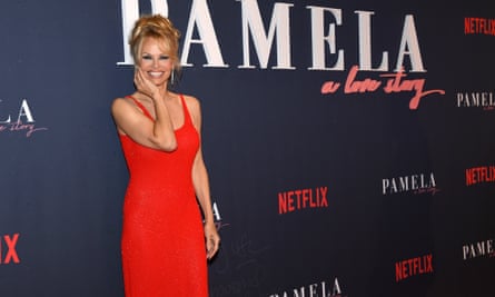 Pamela Anderson attends the premiere of Pamela, A Love Story