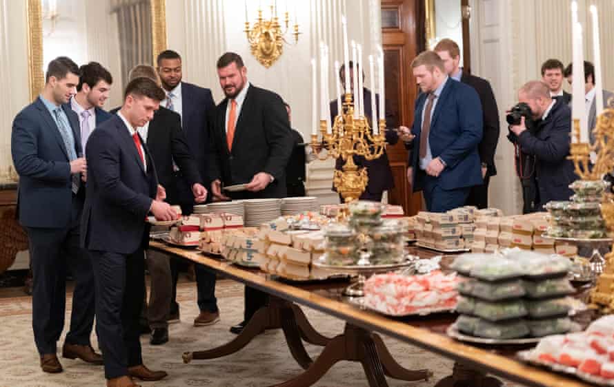 Donald Trump Orders Mcdonald S For Football Champions As Shutdown Cuts Staff Donald Trump The Guardian Past Championship Dinners At White House Before 2022