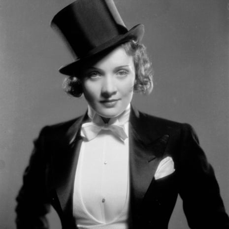 Marlene Dietrich in her Hollywood film debut as the tuxedo-clad Amy Jolly in Morocco, directed by Josef von Sternberg.