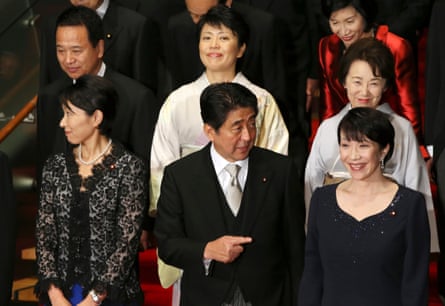 Shinzo Abe and Sanae Takaichi at the prime minister’s official residence in Tokyo in 2014.