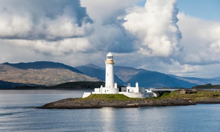 Lismore Lighthouse, seen from the ferry between Oban and Mull.