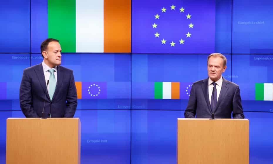 Taoiseach Leo Varadkar (left) and Donald Tusk in Brussels