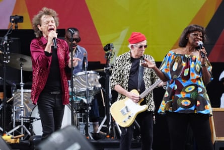 Irma Thomas performing with the Rolling Stones at the 2024 New Orleans Jazz & Heritage festival.