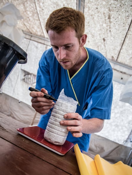 Oliver Johnson at the Connaught hospital, Freetown, during the Ebola crisis