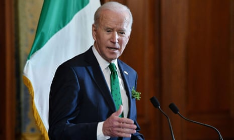 Joe Biden speaks during the annual St Patrick's Day luncheon on Capitol Hill in March last year