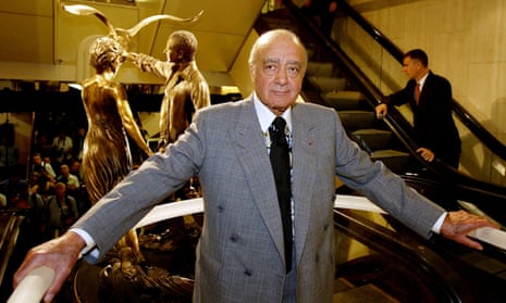 Mohamed Al Fayed at the unveiling of a memorial to Diana, Princess of Wales and his son Dodi at Harrods, his department store in London, in 2005. The couple had died in a car crash in 1997.
