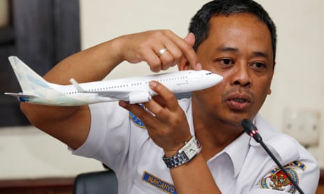 Nurcahyo Utomo from Indonesia’s National Transportation Safety Committee explains what happened to Lion Air flight JT610 during a news conference in Jakarta on Wednesday.