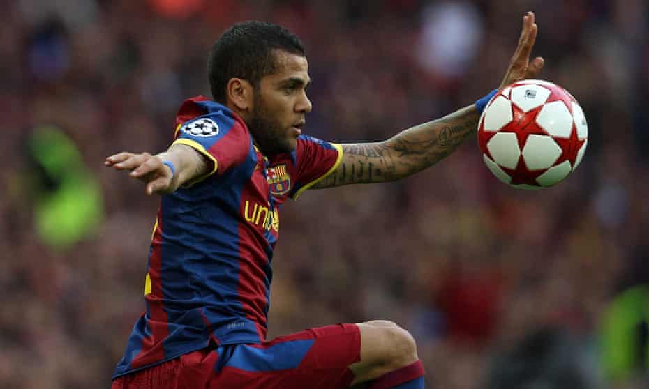 Dani Alves during the 2011 Champions League final against Manchester United