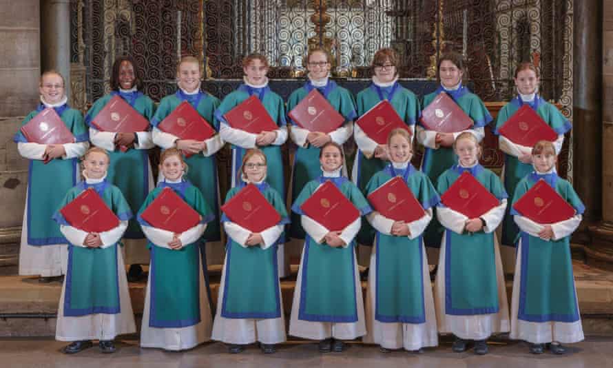 The current Salisbury Cathedral girls’ choir, pictured in September.