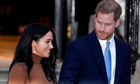 Prince Harry and wife Meghan at Canada House, London. The couple want a ‘progressive new role’ within the monarchy.