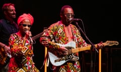 Amadou and Mariam and the Blind Boys of Alabama in concert at the Barbican in London on 13th July 2019. In the photograph: Amadou and Mariam. Photograph: Alecsandra Raluca Dragoi for the Guardian