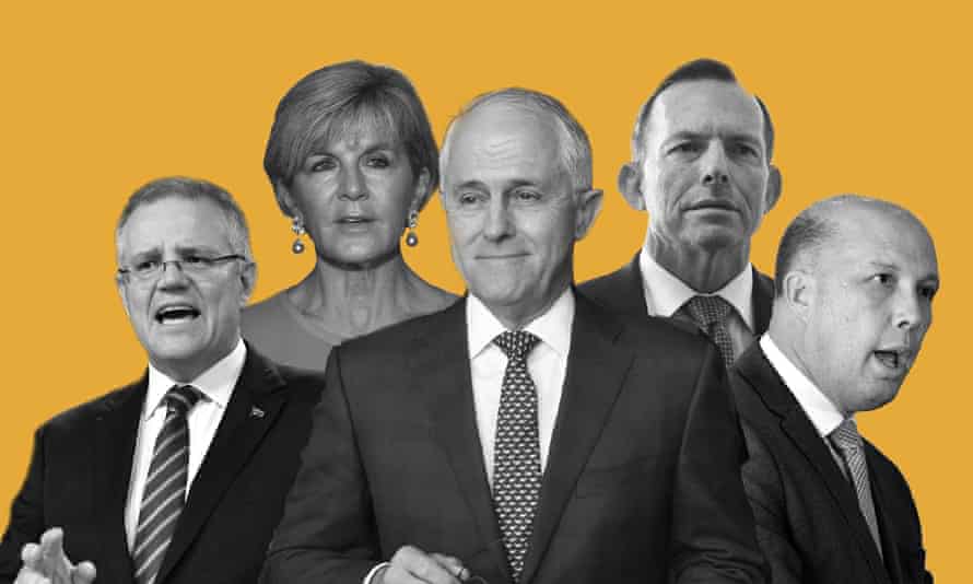 Scott Morrison, Julie Bishop, Malcolm Turnbull, Tony Abbott, Peter Dutton.