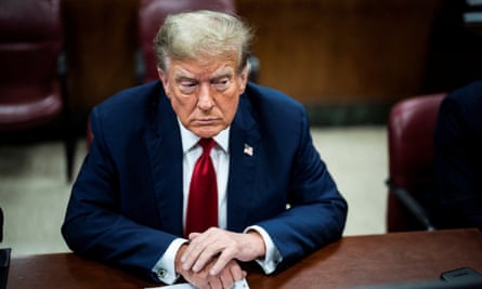Donald Trump in court in Manhattan last month.