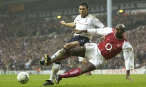 Sol Campbell tackles Gus Poyet on a return to Tottenham in 2002. ‘Not everyone’s going to like you,’ he says.