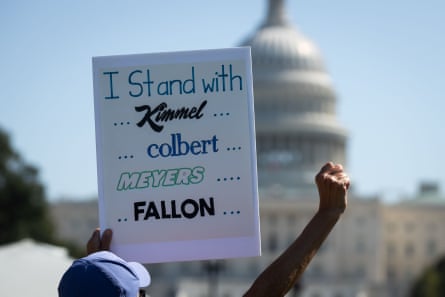 A demonstrator at the US Capitol in 2025