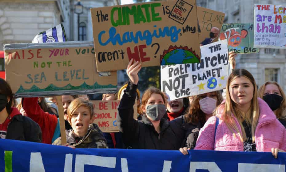 Young people demonstrating against the government’s climate policies in November