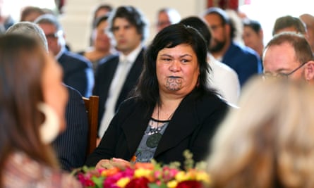 New Zealand's foreign minister, Nanaia Mahuta, looks on during a swearing-in ceremony at Government House on November 06, 2020 in Wellington, New Zealand.