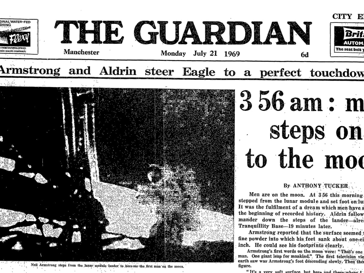 First Moon Landing Newspaper Article