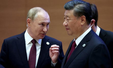Vladimir Putin and Xi Jinping at a Shanghai Cooperation Organisation summit (SCO) in Uzbekistan in September.
