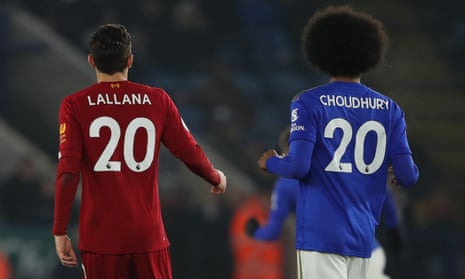 Adam Lallana of Liverpool and Hamza Choudhury of Leicester City on Boxing Day