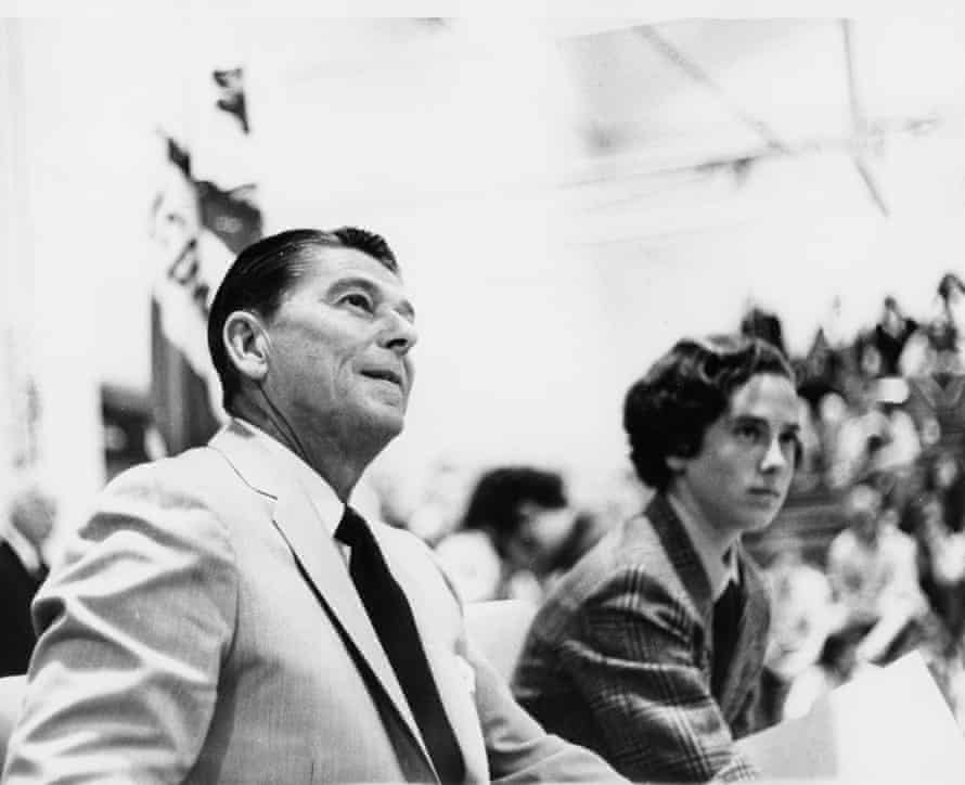 Michael Sandel, aged 18, debating with Ronald Reagan, then governor of California, 1971.