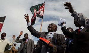 Pastors from 20 churches in Eldoret, Kenya, march and pray for peaceful elections.