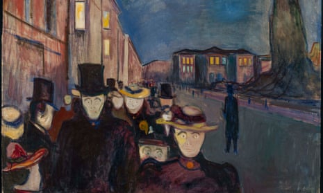 Evening on Karl Johan Street, 1892, by Edvard Munch.