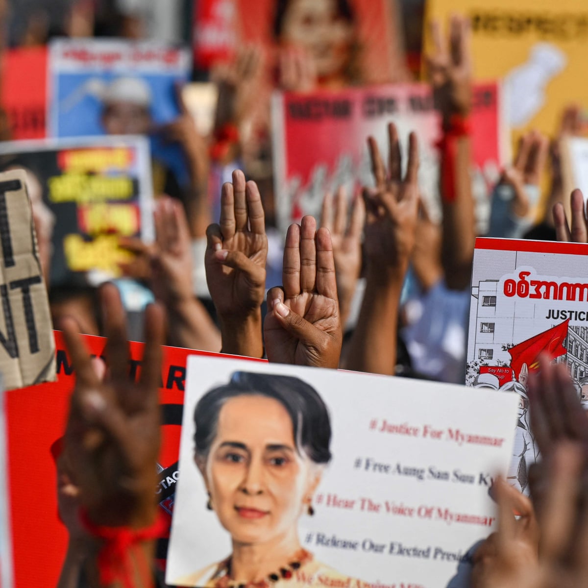 Myanmar More Than 100 000 Protest In Streets Against Coup Myanmar The Guardian Myanmar More Than 100 000 Protest In Streets Against Coup Myanmar The Guardian